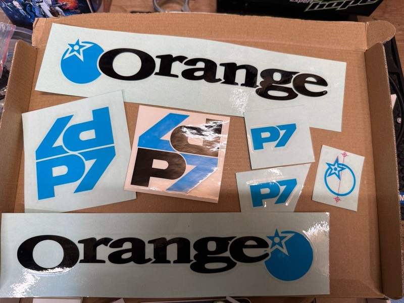 Orange P7 steel Frame Decals Sticker Kit Original & Slik Graphics Custom 2019-23