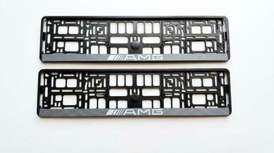 2x AMG Car number plate holders  surrounds  frame Mercedes