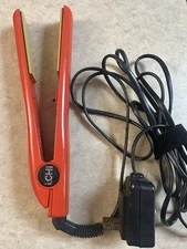 iCHI Ceramic Hair Straightener, Red And Gold 1" Flat Iron Tested Works