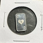 1 Gram .999 Fine Silver Bar Ace of Hearts Playing Card Design