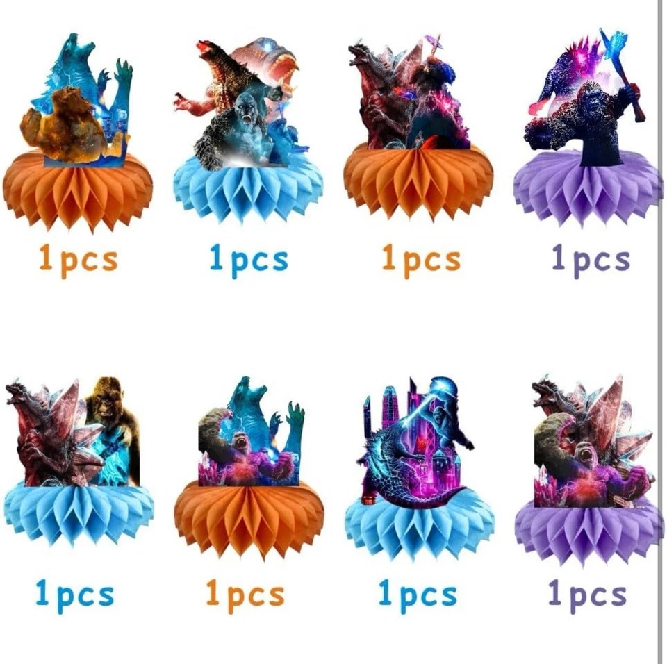 PPGOYD 8Pcs Monster Honeycomb Table Centerpiece, Monster Birthday Party  - Image 4 of 4