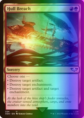 MTG Magic the Gathering Hull Breach (224/675) Warhammer 40,000 LP FOIL- Surge