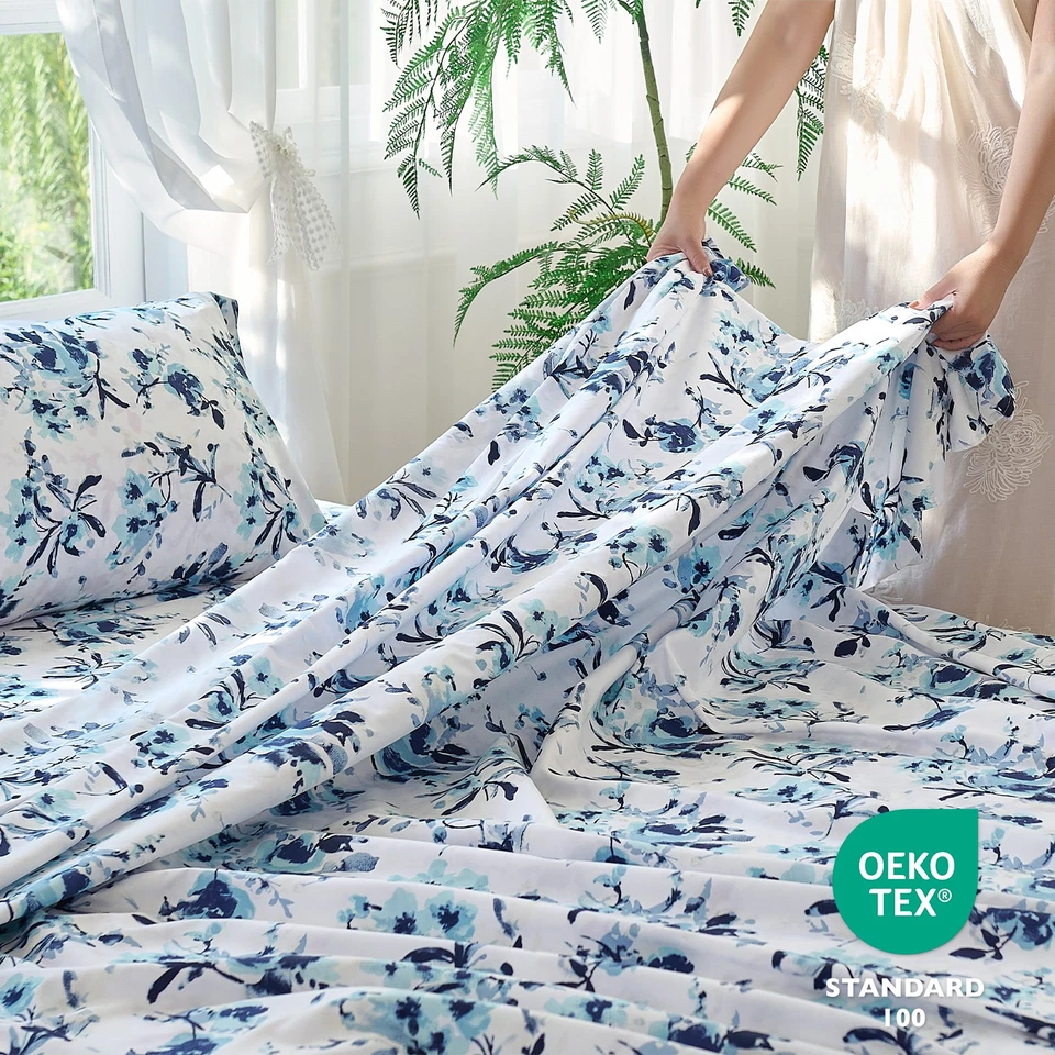 Juego de sábanas de 4 piezas bolsillo profundo serie 2000 sábanas de hotel microfibra confort Foto 2 de 4