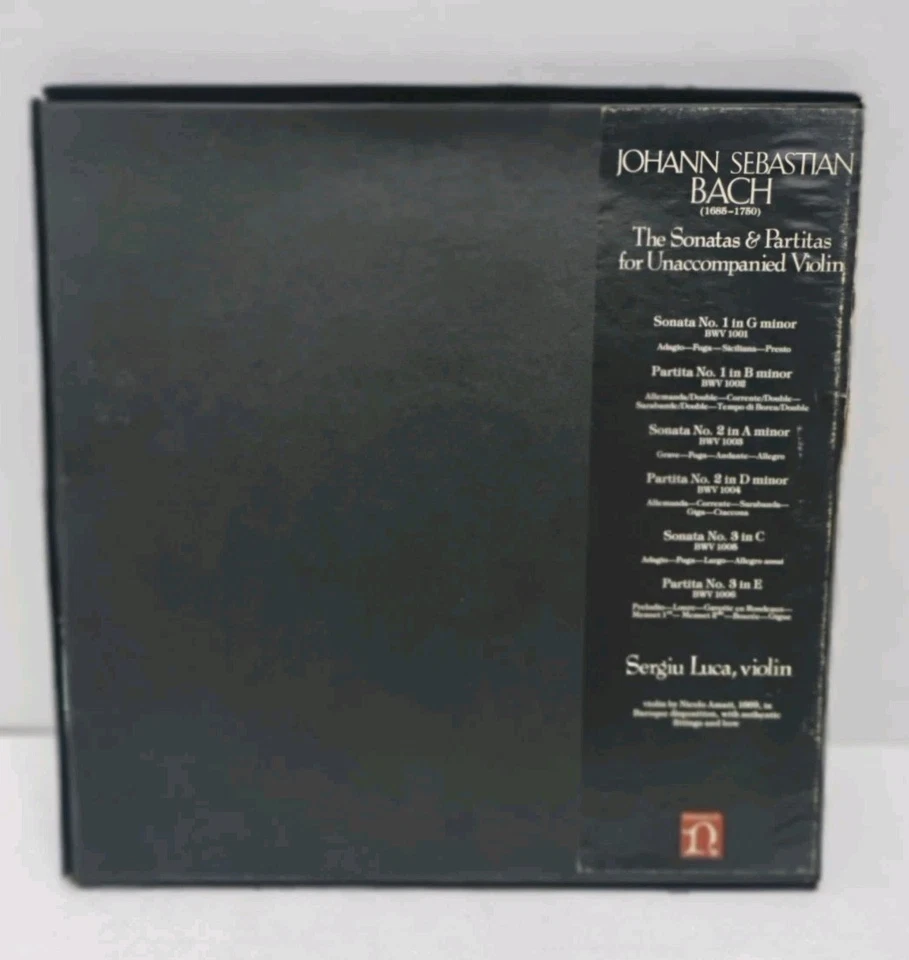 Bach Sonatas & Partitas for Unaccompanied Violin Sergiu Luca 3-LP HC-73030  - Image 2 of 3