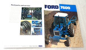 1970'S Ford 7600 Tractor Original Color Sales Brochure MINT