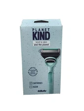 GILLETTE Planet Kind 5 Razor Blades 2 Cartridges Recycled Plastic New