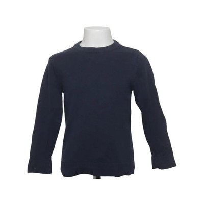 H&M, Strickpullover, Größe: 110/116, Blau, Baumwolle, Einfarbig, Feinstrick #eaE