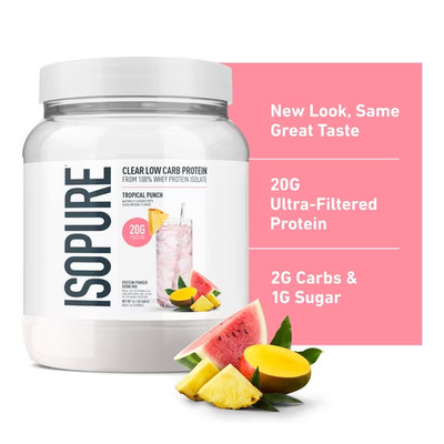 Isopure Clear Low Carb 100% Whey Protein Isolate Powder 20g Protein -14 Serving