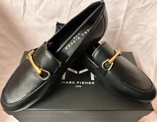 NIB Marc Fisher LTD Women's Bleek Dress Loafers  Black Leather  Size 11