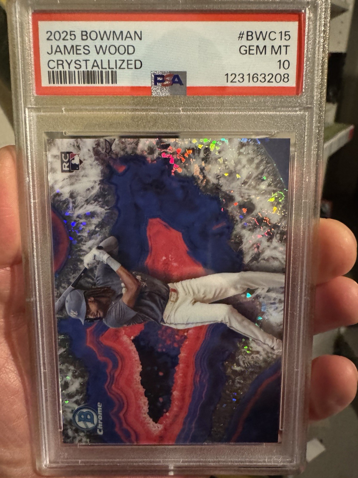 2025 Bowman Crystalized James Wood #BWC-15 (RC) PSA 10 Nationals GEM MINT