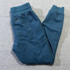 Jaanuu Womens 13 Pocket Scrub Jogger Pants XS Caribbean Blue J95179 Medical