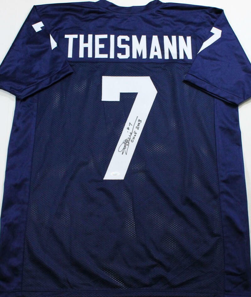 Joe Theismann Autographed Signed Notre Dame Fighting Irish Navy Blue College Style Jersey w/ Insc - JSA Auth *7 