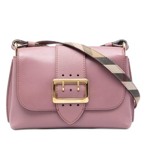 Burberry Small Leather Medley Buckle Crossbody Pre-Loved Bag Blush