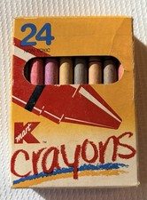 Vintage 90s KMART Crayon 23 Count Non Toxic Made In USA Used, 1 Missing 1 Broken