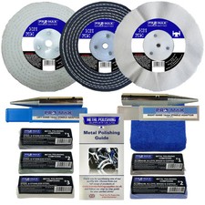 Bench Grinder Metal Polishing Kit Aluminium Alloy Brass Steel 11pc  6" x 1" 16mm