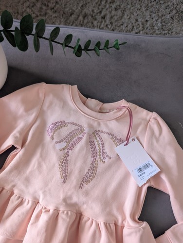 New Ted Baker Gorgeous Girls Pink Bow Sequin Jumper Dress Age 18-24m Gift - Picture 8 of 17