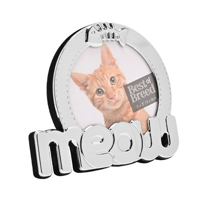 Katze Bilderrahmen 3'x3' Silber Best of Breed - Miau