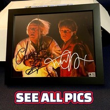 MICHAEL J FOX & CHRISTOPHER LLOYD Signed 8x10 photo MAS COA BACK TO THE FUTURE