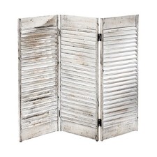 Paravent Tischparavent Fenstersichtschutz Spanische Wand -white washed- 90x81 cm