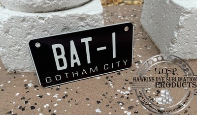 BAT-1, Batmobile, BICYCLE LICENSE PLATE, Batman, super hero, dark night, DC