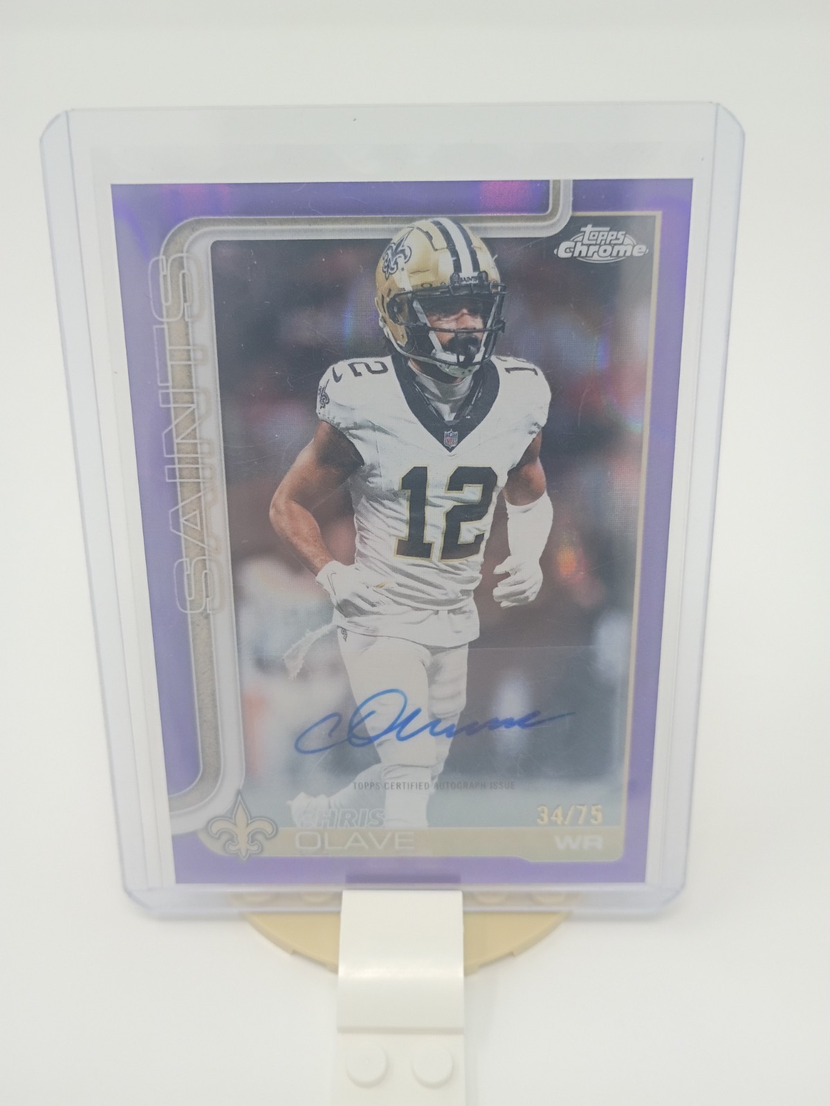 Topps 2025 Topps Chrome Chris Olave Auto BA-CO /75 Saints