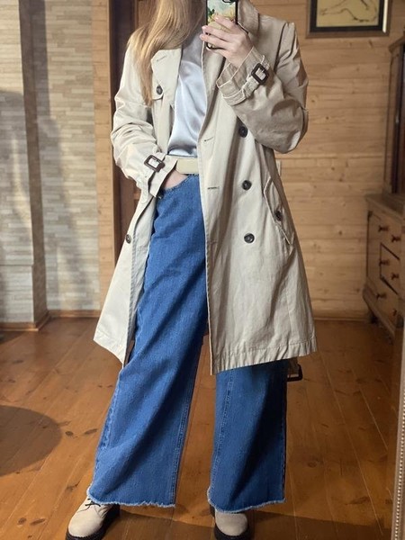 Women Weekend Max Mara Trench Coat Beige Cotton 38