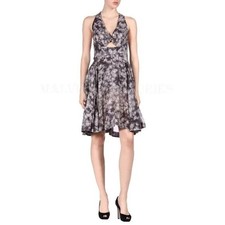STELLA McCARTNEY Floral Cotton Silk Blend Sun Dress Gray FEMININE COMFY LUXURY
