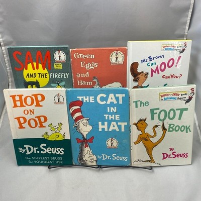 Lot 6 Dr. Seuss Beginner Books HC: Cat in Hat, Green Eggs, Hop on Pop + More
