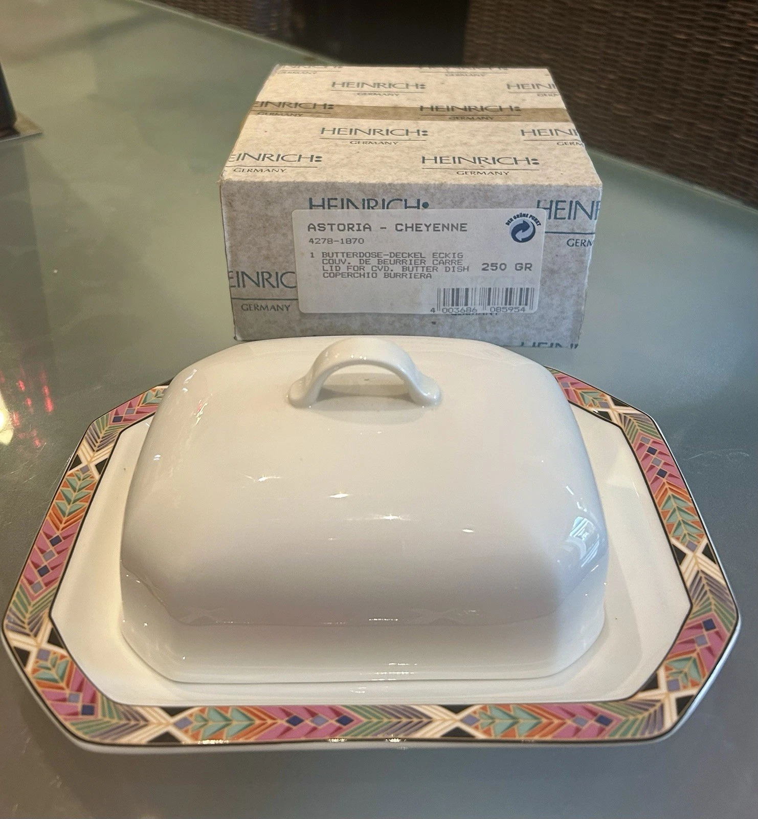 Villeroy & Boch Heinrich Cheyenne Porcelain Butter Dish New + Original Packaging!