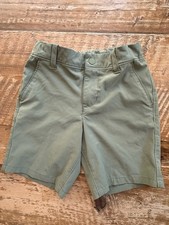 EUC Janie and Jack Boys Performance Green Shorts Size 6 Zip Adjustable