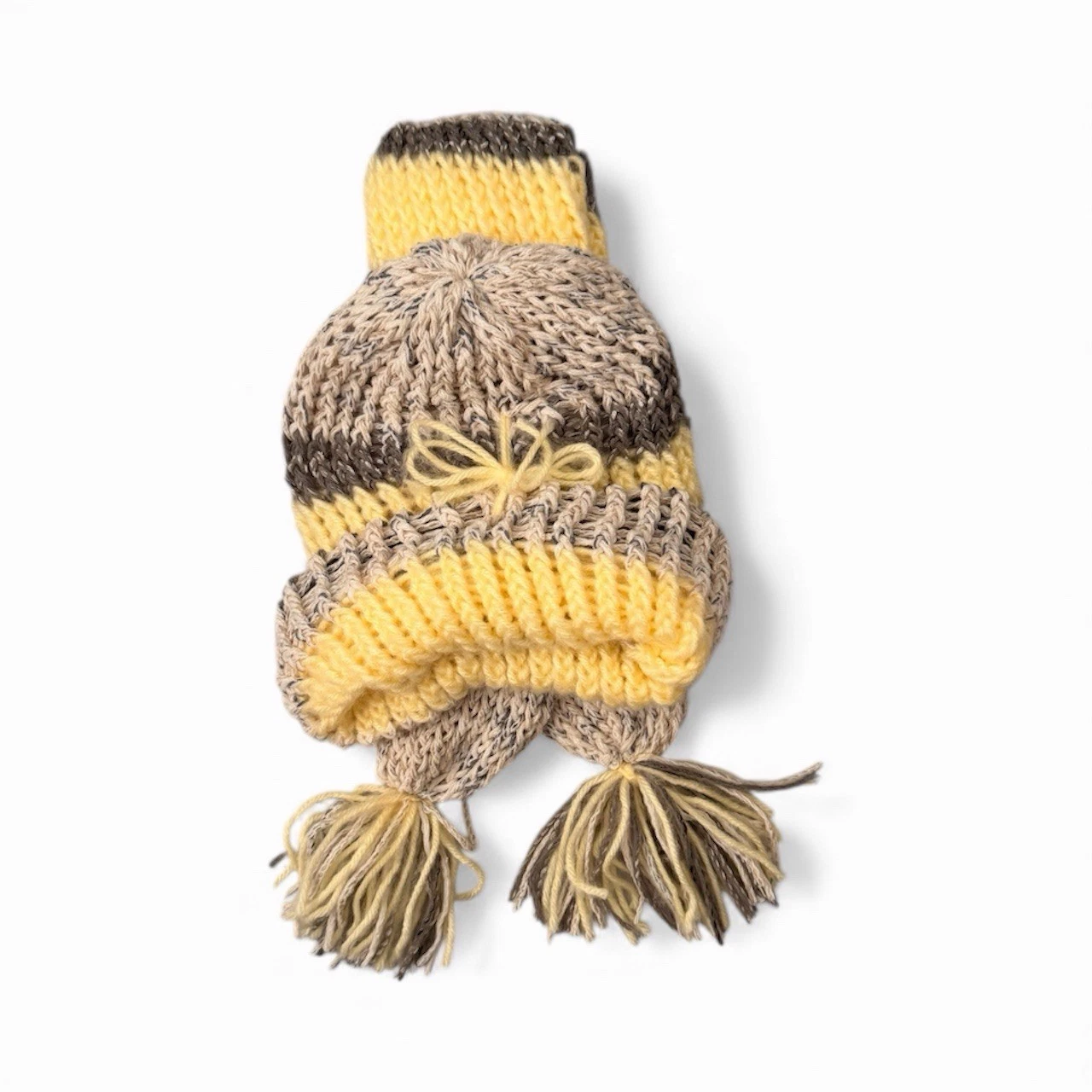 Handmade Knitted Beanie Hat And Scarf Women's S/M