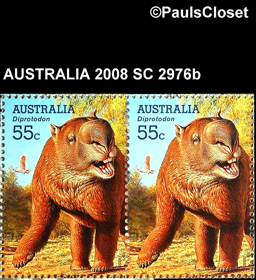 AUSTRALIA 2008 SC 2980e MEGAFAUNA 55¢ (12) $1.10 (6) MNH OG VERY FINE - Image 3 of 4