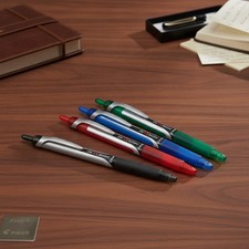 Precise V5RT Refillable/Retractable Rolling BallPens, Extra FinePoint 0.5mm 4pcs