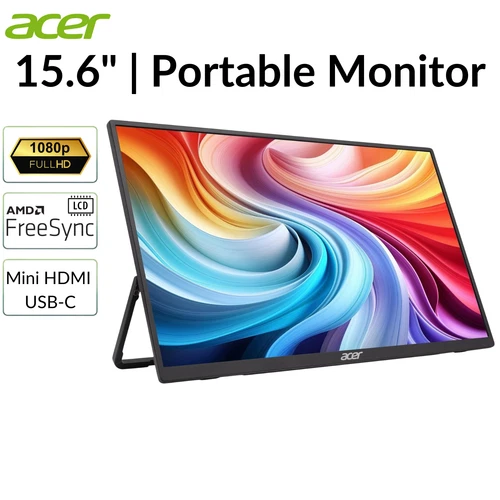 Acer PM161Q 15.6in Portable Monitor 1920x1080 250Nit 60Hz 5ms Refurbished - Picture 1 of 10