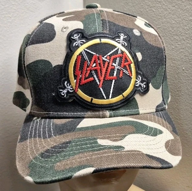 Slayer Hat Camouflage Baseball Cap Adjustable Hat Slayer Music Band Hat