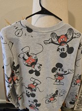 Disney 100 Retro Reimagined Unisex Adult Cozy Mickey Mouse Sweatshirt Gray Small