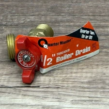 B&K Mueller 1/2" Quarter Turn Boiler Drain Valve Brass