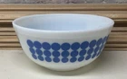 Vintage Pyrex Glass #403 Blue POLKA DOT Mixing Bowl 2 1/2 Quart 8 3/4" D