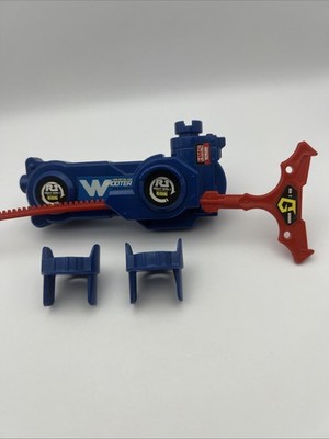 Blue Beyblade Double Shooter Launcher For HMS MS V Force Beyblades Takara Tomy