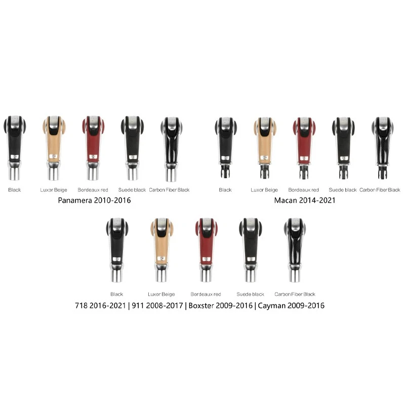 Suede Leather Carbon Fiber Gear Shift Knob Trim For Porsche Macan 718 2016-2021 - Image 2 of 4