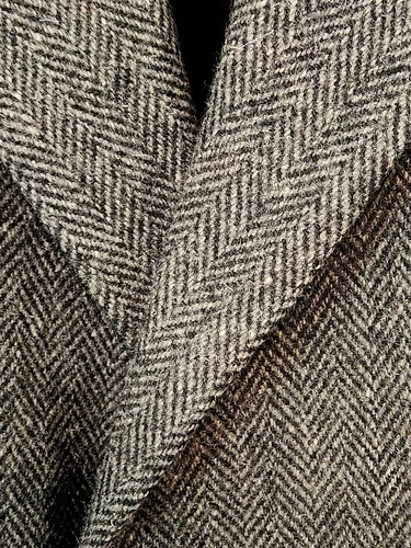 B. W. Harris  Vtg.  Mens Wool Overcoat  Size 42 Black White Herringbone  EUC - product listing photo