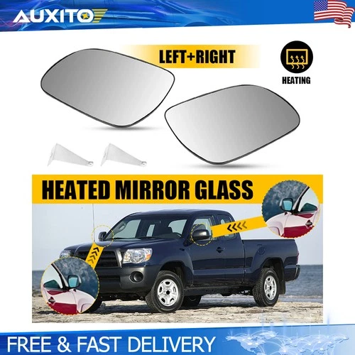 For Toyota Tacoma 2005-2011 Left Right Heated Mirror Glass with Mounting Plates