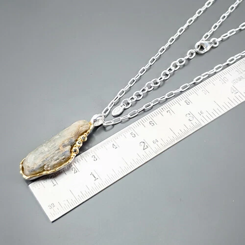 Gem jewelry 30ct+ Blue Sapphire Necklace 925 Sterling Silver 18.5"/N22650 - Image 3 of 4