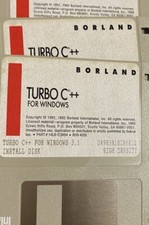 Borland Turbo C  programming software 1.44 FD Windows 3.1. 7 disk set