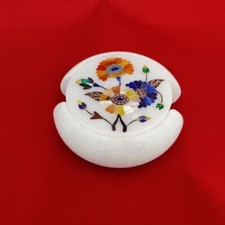 Marble Fancy Tea Coffee Coaster Set Rare Haki...