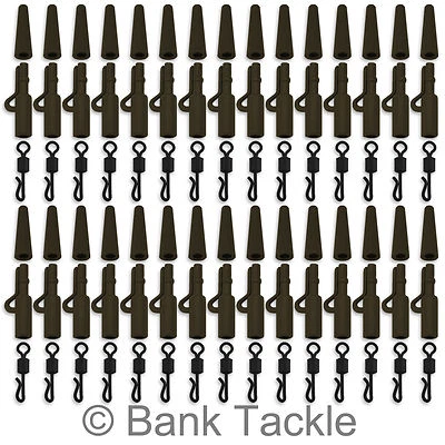 BANK TACKLE Bleiclip System 90 Stück Schnellwechsel schwenkbar dunkelgrün Karpfen Tackle (AQ6)