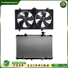 Radiator Aluminum & Radiator Condenser Cooling Fan Kit For 2002-06 Toyota Camry