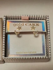 Gold Cake Sterling Silver Sun And Moon Celestial Earrings