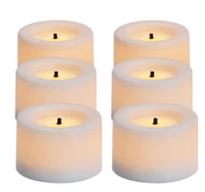 New Set of 6 LED Tealight Candles Fragrance Free White Made By Design Unscented
