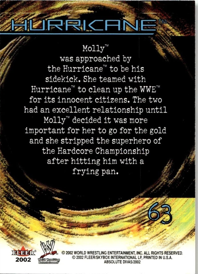 2002 Fleer WWE Absolute Divas Diva Gems Gold The Hurricane #63 - Image 2 of 2